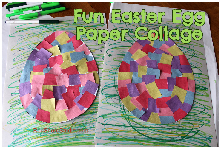 Easter Egg Paper Collage Craft for Kids and Seniors